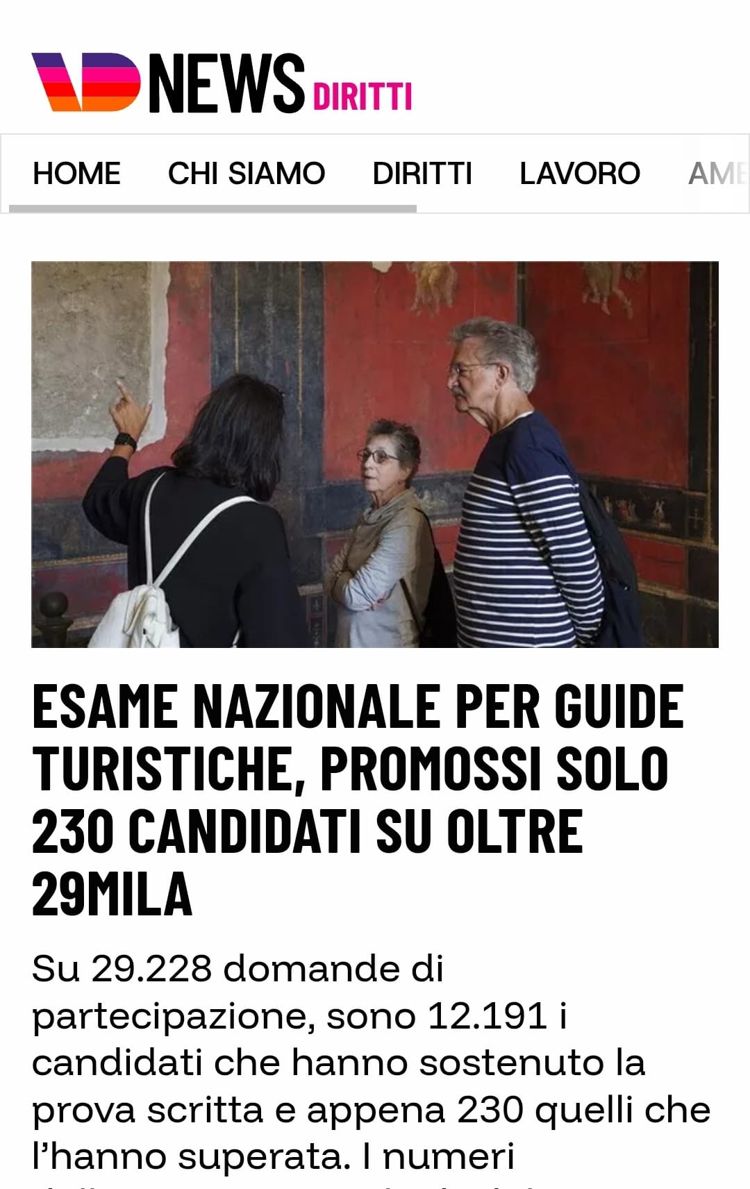Esame nazionale per guide turistiche, promossi solo 230 candidati su oltre 29mila