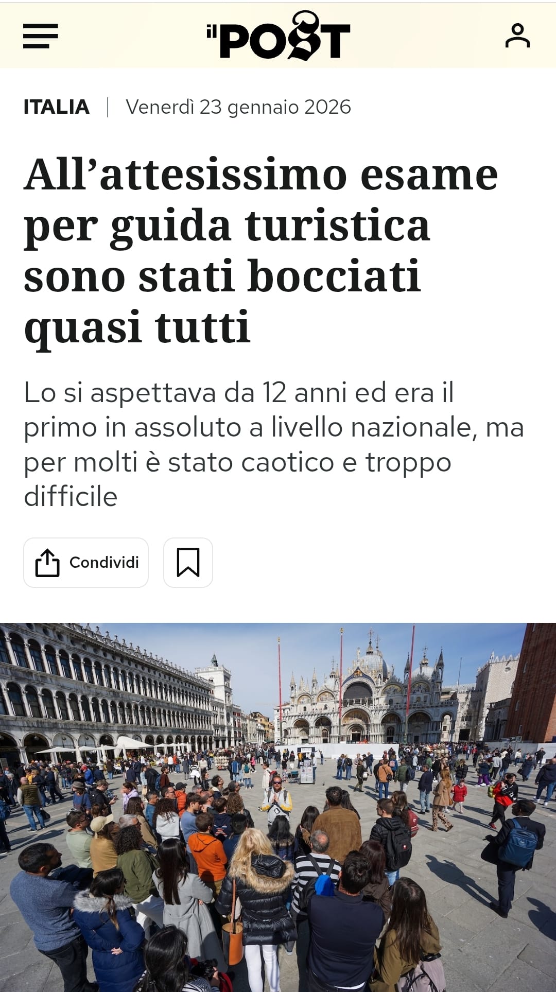 Esame per guida turistica sono stati bocciati quasi tutti