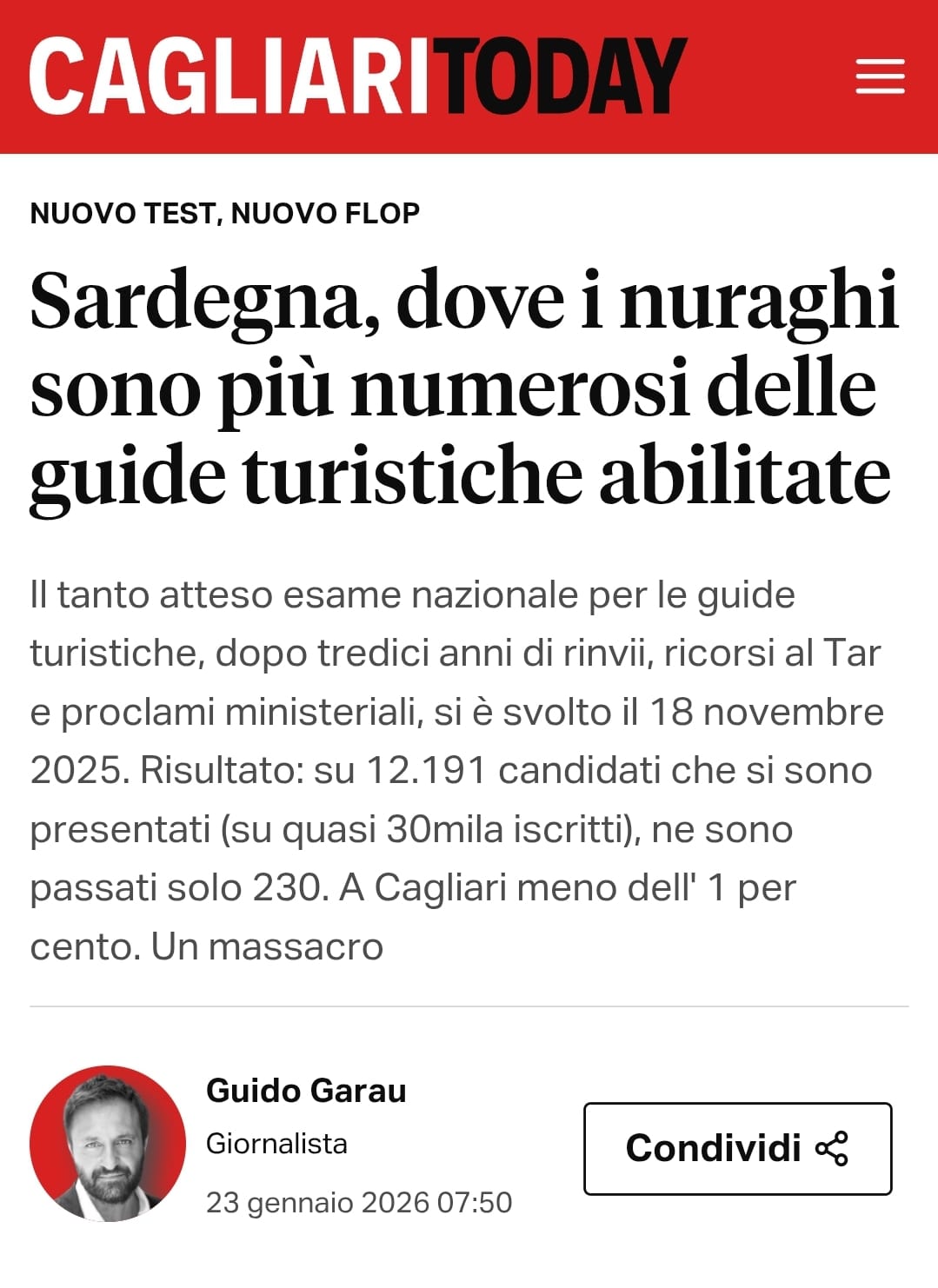 Sardegna, dove i nuraghi sono più numerosi delle guide turistiche abilitate