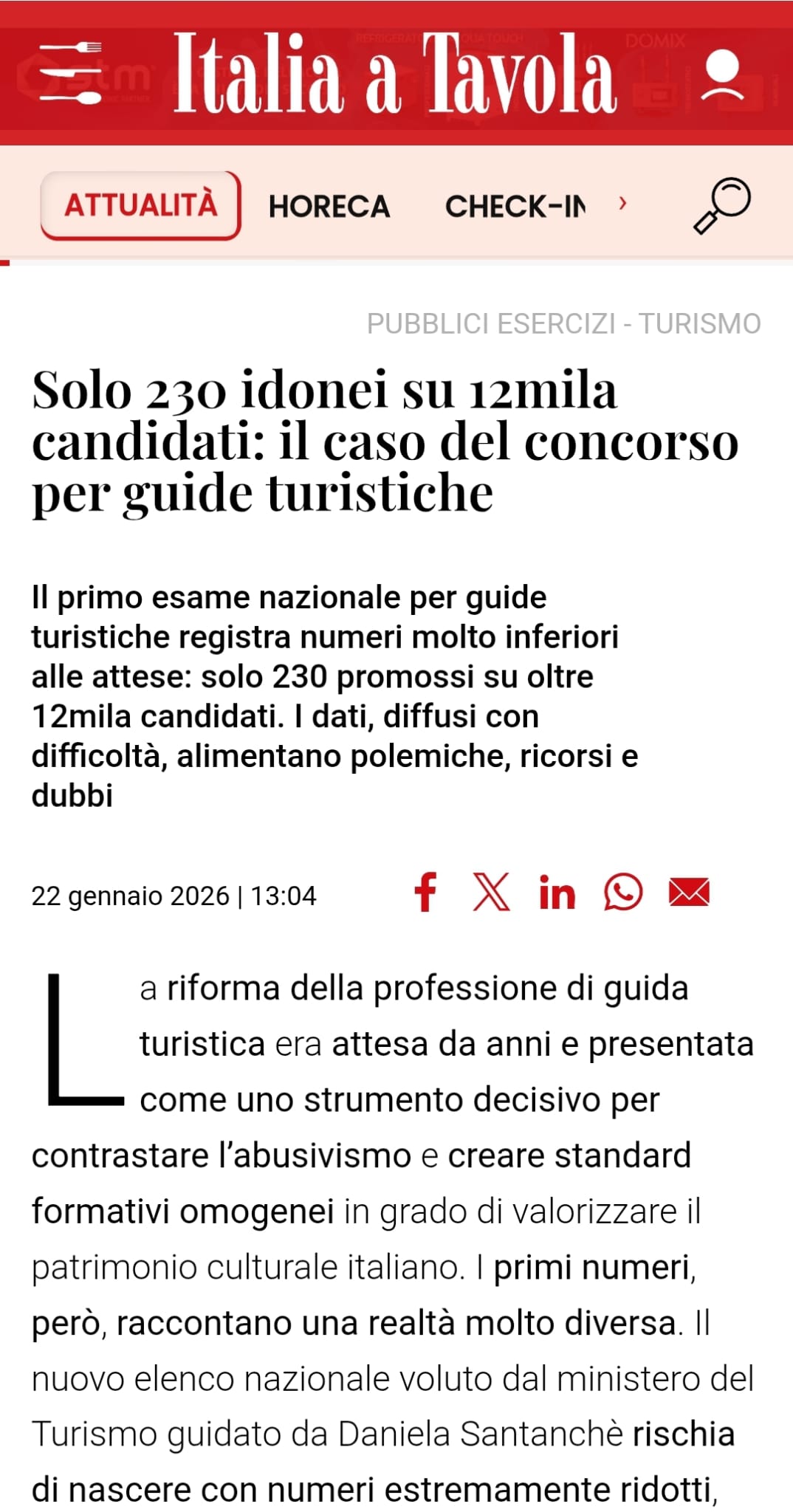 Solo 230 idonei su 12mila candidati il caso del concorso per guide turistiche